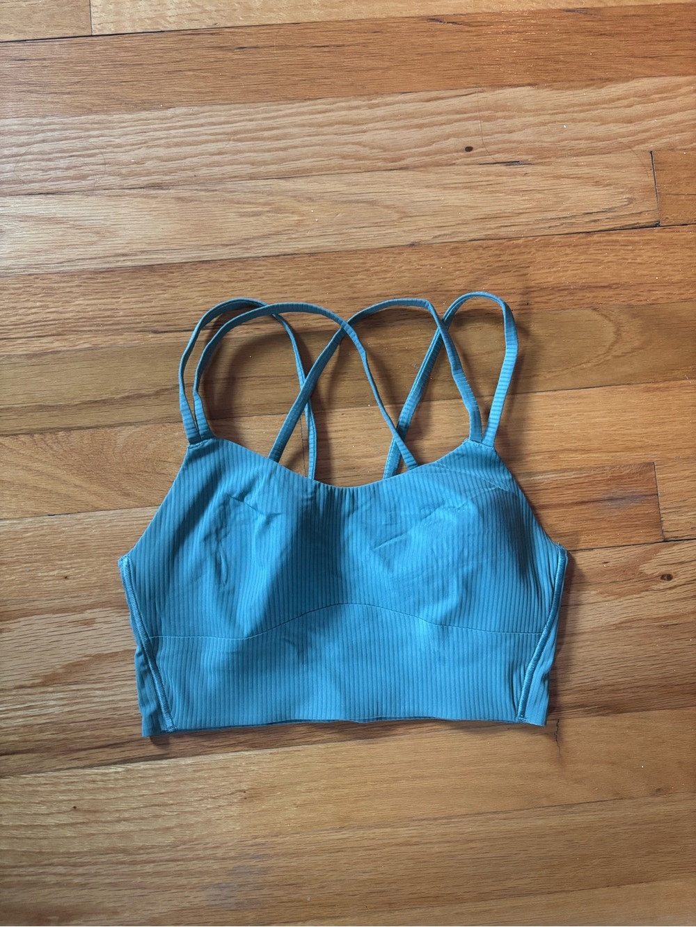 lululemon athletica Teal Ribbed Crisscross Sports Bra - Picture 1 of 2
